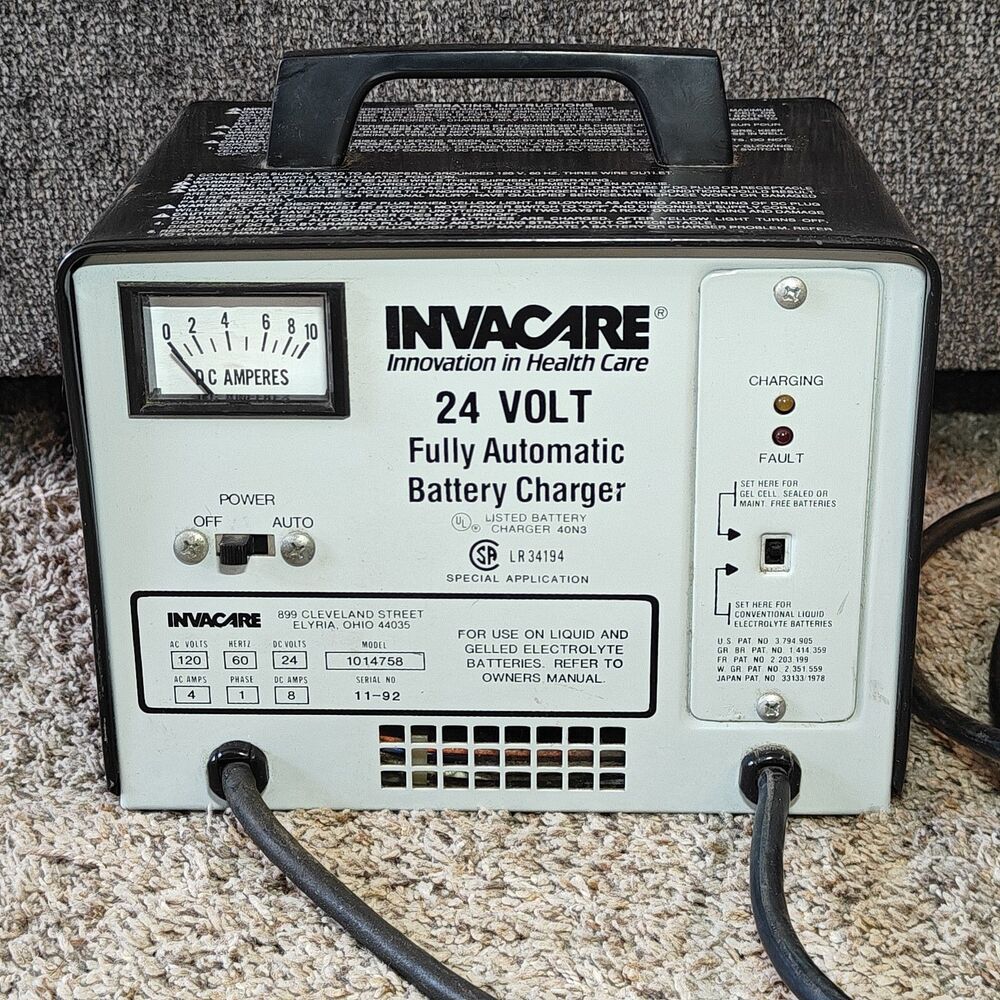 INVACARE Wheelchair 1st GENERATION 24V 8A Full Automatic Battery Charger 1014758